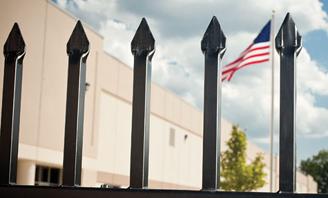 fence outside federal facility