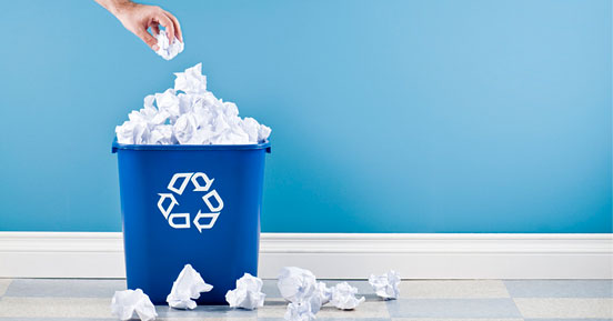 Wholesale destruction solution brief- A recycle bin with crumpled paper