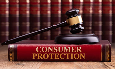 California Consumer Privacy Act (CCPA) Gives Consumers the Right to Just Say 'No'- Wooden Gavel And Soundboard On Consumer Protection Law Book