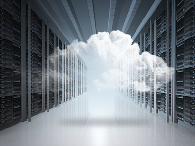cloud in a server room