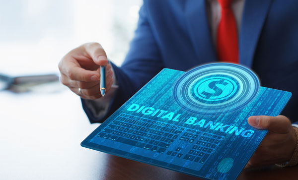 Digital Transformation in Banking - Man doing digital banking | Iron Mountain