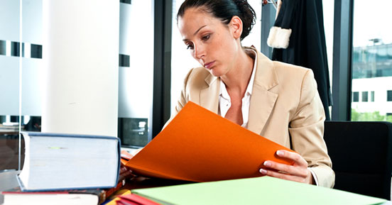 Next-Gen Law Firm Records Management - Woman with folders