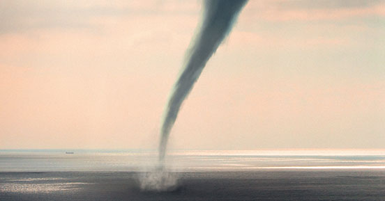 Tornado on a beach