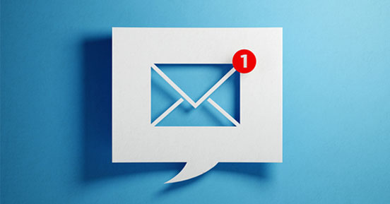 The Age of Digital Mailroom Services- A chat bubble with an email symbol