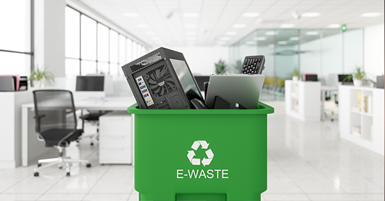 E-waste has a Sustainable Future with Reuse- A recycle bin with gadgets
