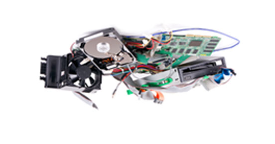 secure ewaste and  it asset disposition services - pile of old hardware