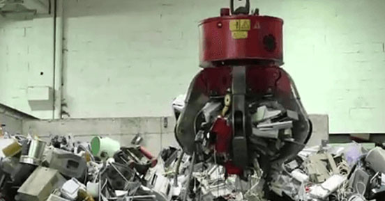 Behind the Scenes of an ITAD Specialist-Machine Picking Waste