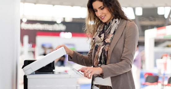 person scanning documents